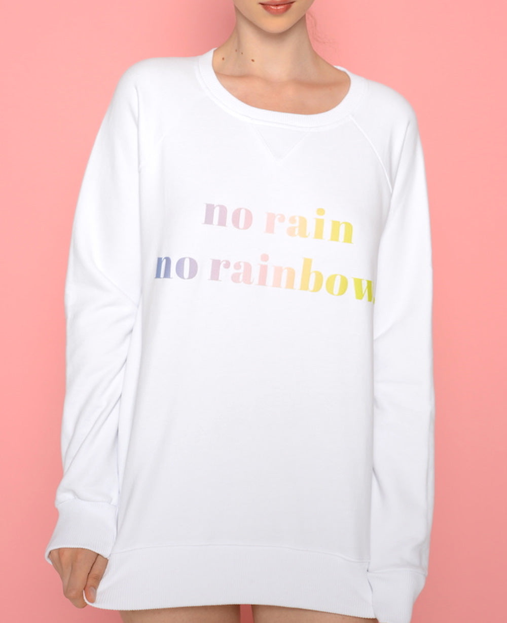 ANOTHER BRAND Sweatshirt "no rain no rainbow" - Größe M